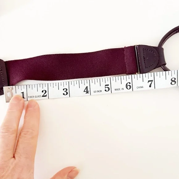 Classic Burgundy Braces with Elastic Straps, Leather Button Straps - Picture 10 of 11